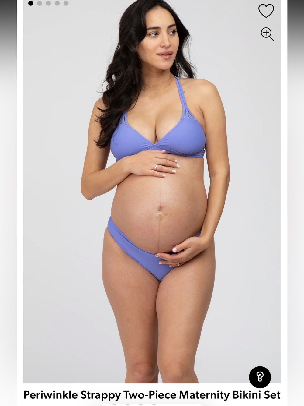 Periwinkle Strappy Two Piece Maternity Bikini Set